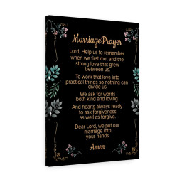 Marriage Prayer Inspirational Verse Printed On Ready To Hang Stretched Canvas Wrapped Canvas 8x10