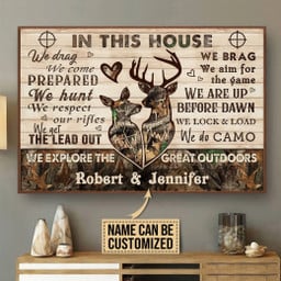 Personalized Canvas Painting Frames Deer Camo In This House Framed Prints, Canvas Paintings Wrapped Canvas 8x10