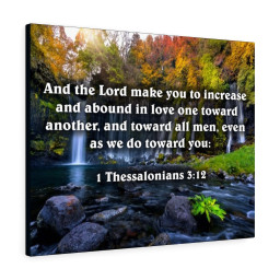 Bible Verse Canvas Abound in Love 1 Thessalonians 3:12 Christian Scripture Ready to Hang Faith Print Framed Prints, Canvas Paintings Framed Matte Canvas 20x30