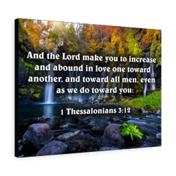 Bible Verse Canvas Abound in Love 1 Thessalonians 3:12 Christian Scripture Ready to Hang Faith Print Framed Prints, Canvas Paintings Framed Matte Canvas 16x24