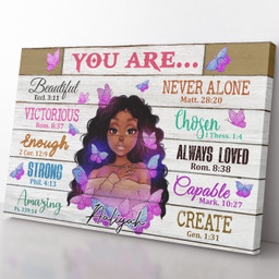 Black Girl You Are Beautiful Gift Ideas, Black Teenage Girl African American Girl Gift Ideas Gift for Daughter Framed Prints, Canvas Paintings Wrapped Canvas 8x10