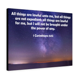 Bible Verse Canvas Lawful Unto Me 1 Corinthians 6:12 Christian Scripture Ready to Hang Faith Print Framed Prints, Canvas Paintings Wrapped Canvas 8x10