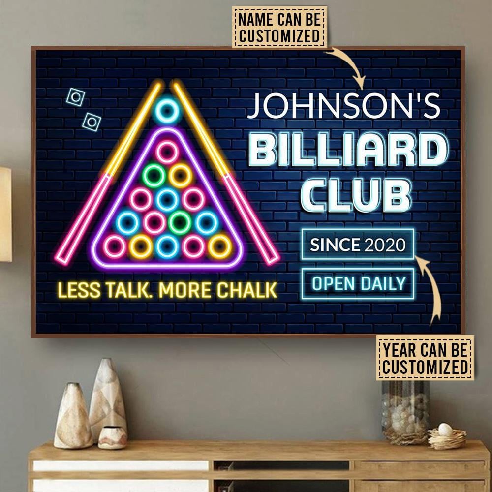 Personalized Canvas Painting Frames Billiard Club Neo Open Daily Framed Prints, Canvas Paintings Wrapped Canvas 8x10