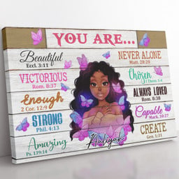 Black Girl You Are Beautiful Gift Ideas, Black Teenage Girl African American Girl Gift Ideas Gift for Daughter Framed Prints, Canvas Paintings Framed Matte Canvas 8x10