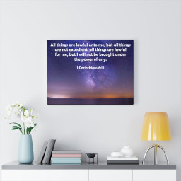 Bible Verse Canvas Lawful Unto Me 1 Corinthians 6:12 Christian Scripture Ready to Hang Faith Print Framed Prints, Canvas Paintings Wrapped Canvas 12x16