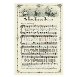 Christmas Carol Decoration Gift Ideas I Saw Three Ships Christian Anthem Hymn Praise And Worship Song Housewarming Gift Ideas Framed Prints, Canvas Paintings Framed Matte Canvas 32x48
