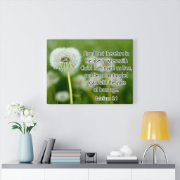 Bible Verse Canvas Stand Fast Galatians 5:1 Christian Scripture Ready to Hang Faith Print Framed Prints, Canvas Paintings Wrapped Canvas 12x16