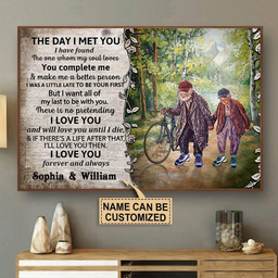 Personalized Canvas Painting Frames Cycling Couple The Day I Met You Framed Prints, Canvas Paintings Wrapped Canvas 8x10