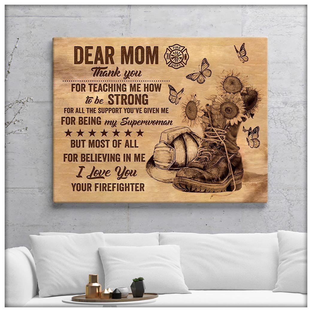 Dear Mom Thank You For Teaching Me How To Be Strong Matte Gallery Canvas Painting, Canvas Hanging Gift Idea Framed Prints, Canvas Paintings Wrapped Canvas 8x10