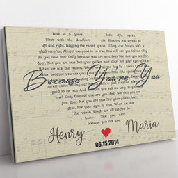 Personalized Gift For Husband, First Love Song Lyrics Heart Shape Framed Prints, Canvas Paintings Framed Matte Canvas 8x10