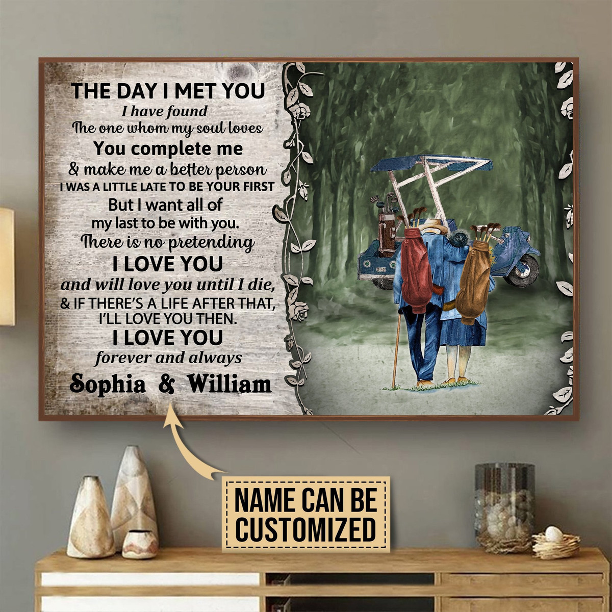 Personalized Canvas Painting Frames Golf Cart The Day I Met Framed Prints, Canvas Paintings Wrapped Canvas 8x10