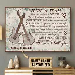 Personalized Canvas Painting Frames Guitar Floral Were A Team Framed Prints, Canvas Paintings Framed Matte Canvas 8x10