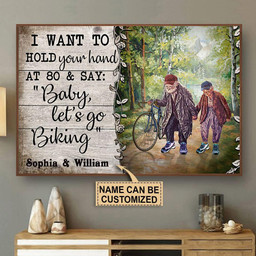 Personalized Canvas Painting Frames Cycling Couple Hold Your Hand Framed Prints, Canvas Paintings Wrapped Canvas 8x10