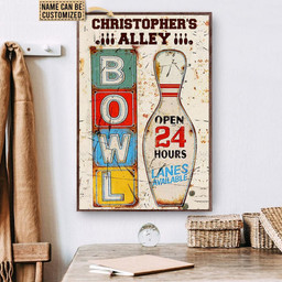Personalized Canvas Painting Frames Bowling Open Hours Framed Prints, Canvas Paintings Framed Matte Canvas 8x10