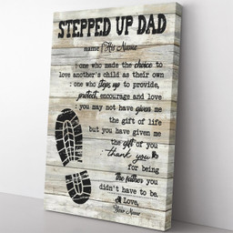 Bonus Dad Definition Gift Ideas for Step Father's Day, Steps Up to Provide Encourage and Love Step Dad Gift Ideas Framed Prints, Canvas Paintings Framed Matte Canvas 20x30