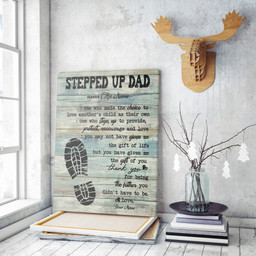 Bonus Dad Definition Gift Ideas for Step Father's Day, Steps Up to Provide Encourage and Love Step Dad Gift Ideas Framed Prints, Canvas Paintings Framed Matte Canvas 24x36