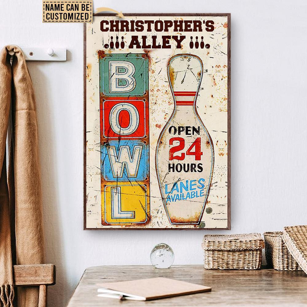Personalized Canvas Painting Frames Bowling Open Hours Framed Prints, Canvas Paintings Wrapped Canvas 8x10