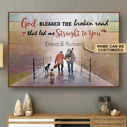 Personalized Canvas Painting Frames Guitar That God Blessed The Broken Road Framed Prints, Canvas Paintings Framed Matte Canvas 8x10