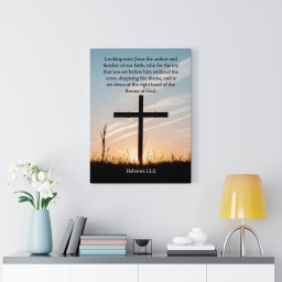 Bible Verse Canvas Jesus The Anchor and Finisher Hebrews 12:2 Christian Framed Prints, Canvas Paintings Framed Matte Canvas 16x24