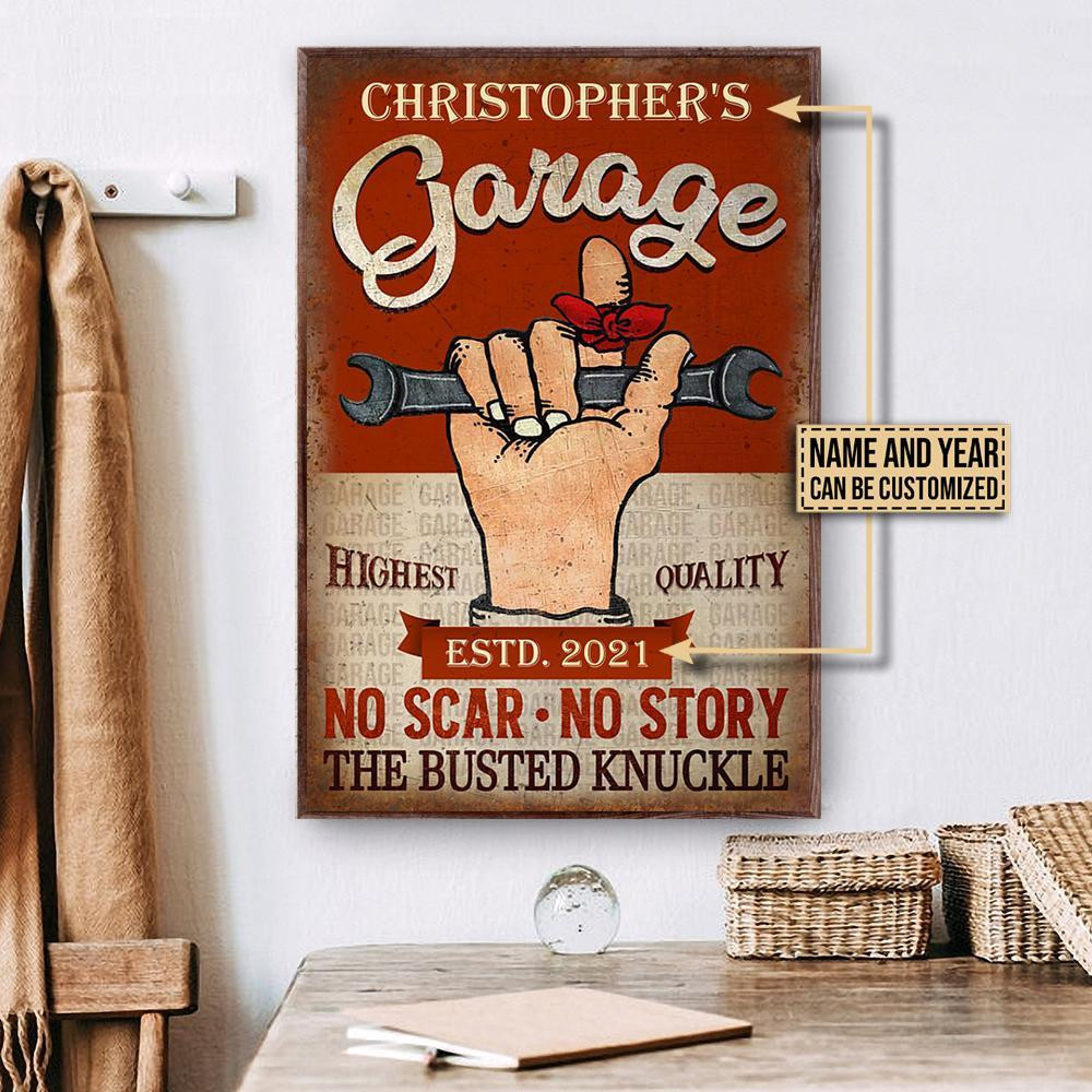 Personalized Canvas Painting Frames Garage No Scar Story Framed Prints, Canvas Paintings Wrapped Canvas 8x10