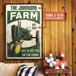 Personalized Canvas Painting Frames Farm Tractor Life Is Better Framed Prints, Canvas Paintings Wrapped Canvas 8x10