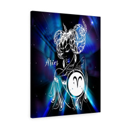 Aries Zodiac Horoscope Sign Constellation Canvas Print Astrology Ready to Hang Artwork Framed Matte Canvas 12x16