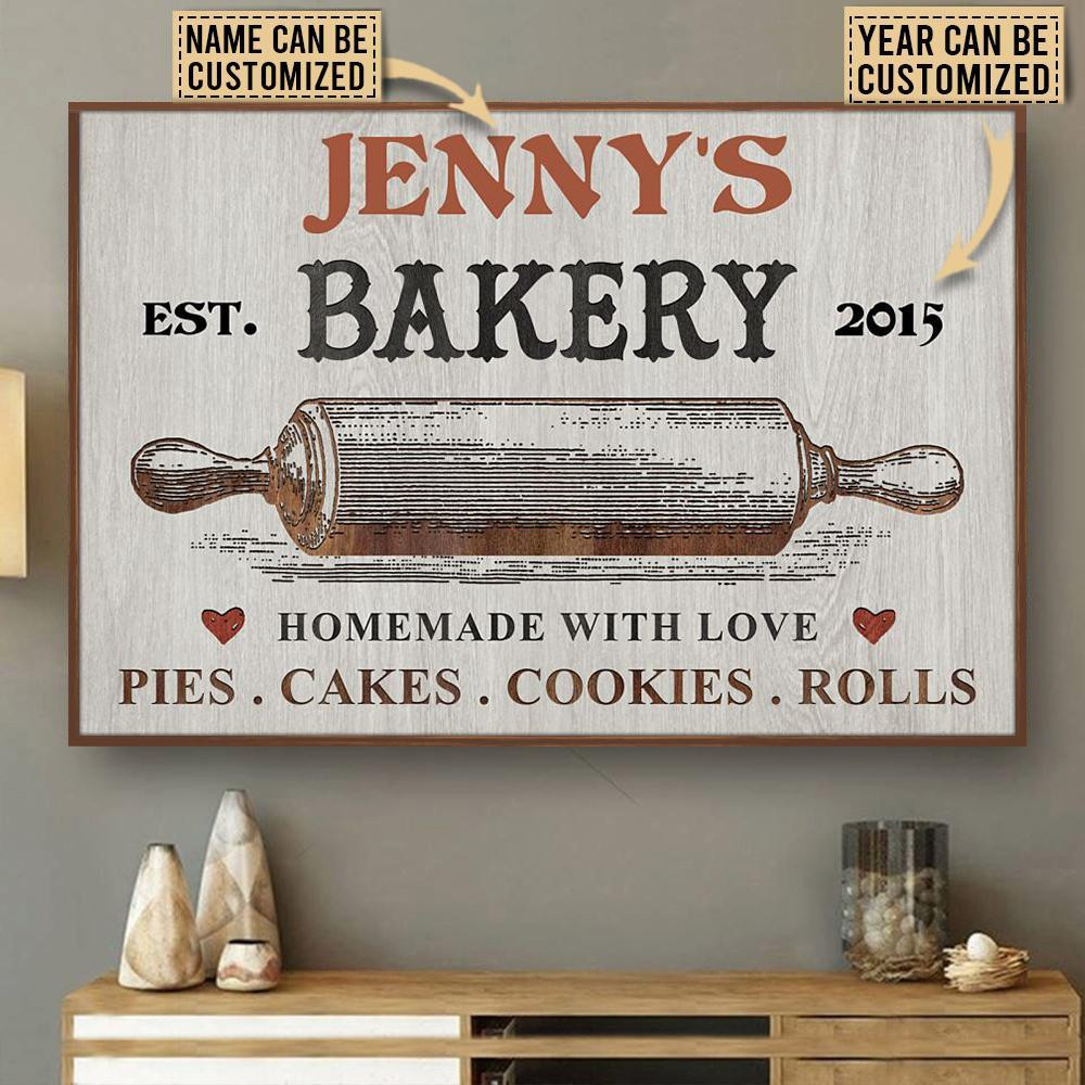 Personalized Canvas Painting Frames Baking Bakery Homemade With Love Framed Prints, Canvas Paintings Wrapped Canvas 8x10