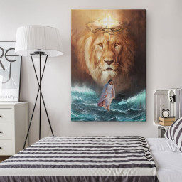 Jesus And Lion Canvas: Jesus Walks On The Water Canvas Hanging Gift, Canvas Paiting Frames Print Print Wrapped Canvas 16x24