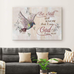 Be Still And Know That I Am God Psalm 46:10 Sparrow Bible Verse  Wrapped Canvas 16x24