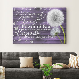 For I Am Not Ashamed Of The Gospel Of Christ Romans 1:16 Bible Verse Canvas Hanging Gift, Canvas Paiting Frames Print  Wrapped Canvas 16x24