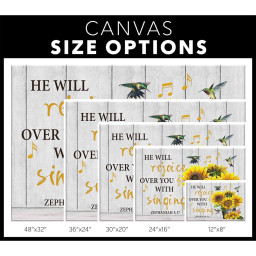 Zephaniah 3:17 He Will Rejoice Over You With Singing Bible Verse Canvas Gallery Painting Wrapped Canvas Canvas Wrapped Canvas 24x36
