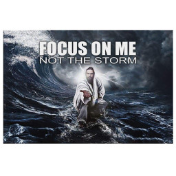 Focus On Me Not The Storm Christian Jesus Reaching Hand Canvas Wrapped Canvas 20x30