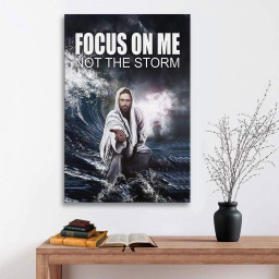 Jesus Reaching Hand Canvas: Focus On Me Not The Storm Canvas Gallery Painting Wrapped Canvas Decor Wrapped Canvas 8x10