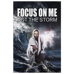 Jesus Reaching Hand Canvas: Focus On Me Not The Storm Canvas Gallery Painting Wrapped Canvas Decor Wrapped Canvas 20x30