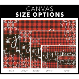 Joy To The World Buffalo Plaid Christian Christmas Canvas Gallery Painting Wrapped Canvas Canvas Wrapped Canvas 24x36