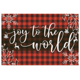 Joy To The World Buffalo Plaid Christian Christmas Canvas Gallery Painting Wrapped Canvas Canvas Wrapped Canvas 20x30