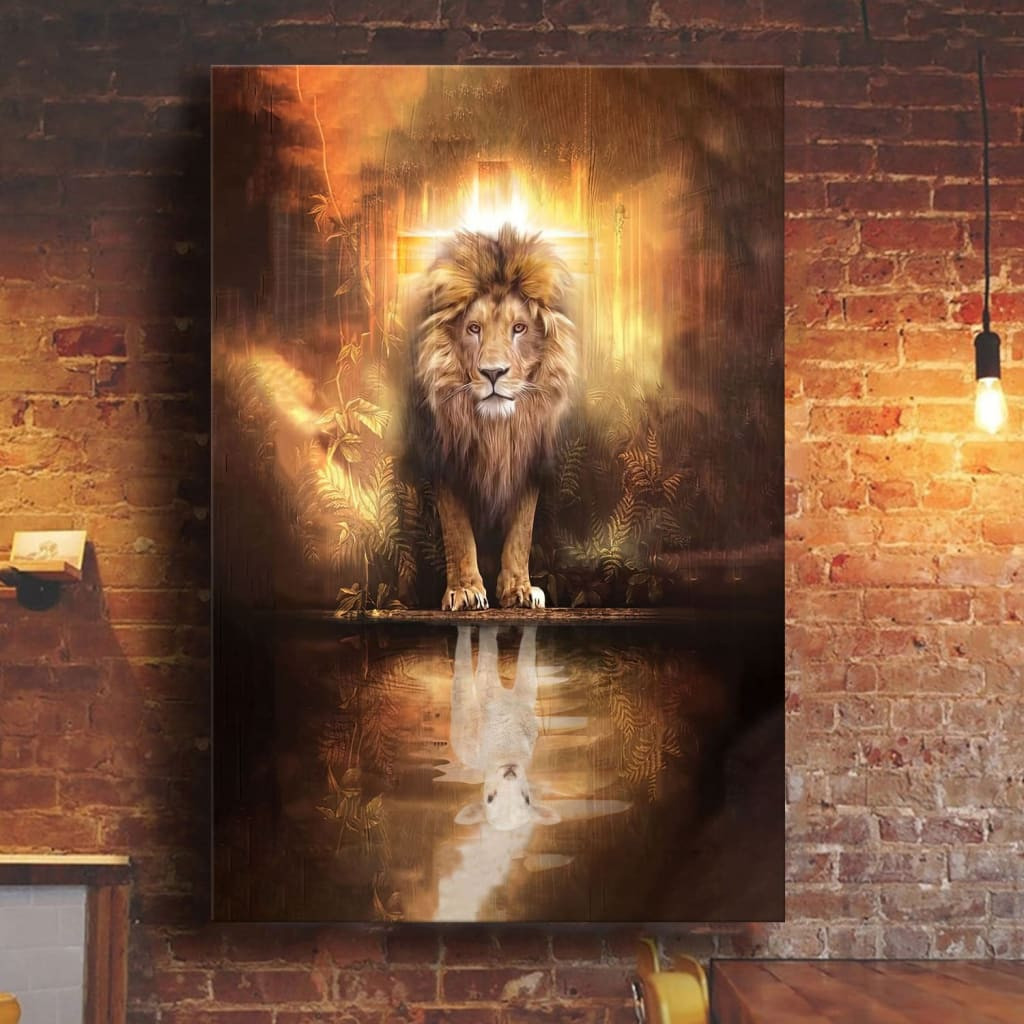 Lion And Lamb Canvas Hanging Gift, Canvas Paiting Frames Print , Lion And Lamb Picture Wrapped Canvas 8x10