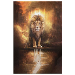 Lion And Lamb Canvas Hanging Gift, Canvas Paiting Frames Print , Lion And Lamb Picture Wrapped Canvas 20x30