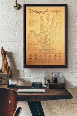 Palmistry The Palmograph Fortune Chart Canvas Framed Matte Canvas Framed Matte Canvas 12x16