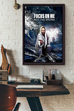Jesus Hold My Hand Focus On Me Not The Storm Ocean Canvas Framed Matte Canvas Framed Matte Canvas 12x16