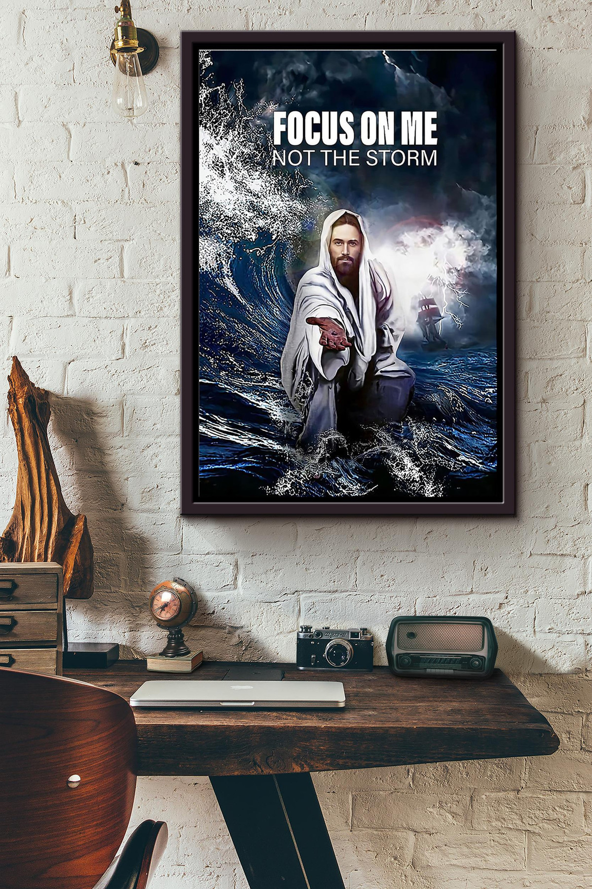 Jesus Hold My Hand Focus On Me Not The Storm Ocean Canvas Framed Matte Canvas Framed Matte Canvas 8x10