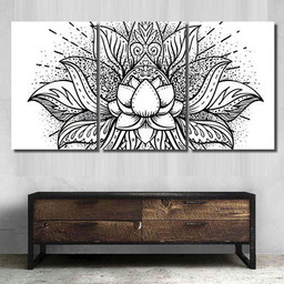 Lotus Sacred Geometry Ayurveda Symbol Harmony 1 Mandala Multi Panel Canvas Print Gift IDeas Canvas Canvas Gallery Painting Framed Prints, Canvas Paintings Multi Panel Canvas 3PIECE(48x24)