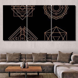 Sacred Geometry Alchemy Religion Philosophy Hipster Mandala Multi Panel Canvas Print Gift IDeas Canvas Canvas Gallery Painting Framed Prints, Canvas Paintings Multi Panel Canvas 3PIECE(48x24)