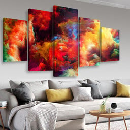 Colorful Modern Abstract, Multi Canvas Painting Ideas, Multi Piece Panel Canvas Housewarming Gift Ideas Canvas Canvas Gallery Painting Framed Prints, Canvas Paintings Multi Panel Canvas 5PIECE(Mixed 16)