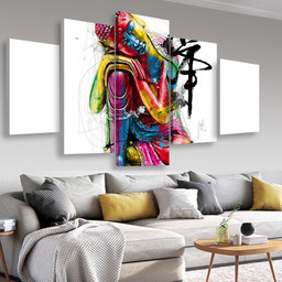 Colorful Resting Buddha, Multi Canvas Painting Ideas, Multi Piece Panel Canvas Housewarming Gift Ideas Canvas Canvas Gallery Painting Framed Prints, Canvas Paintings Multi Panel Canvas 5PIECE(Mixed 16)