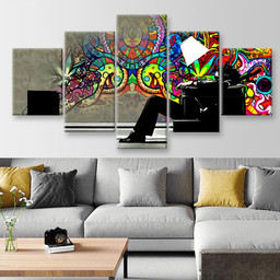 Pcs Psychedelic Graffiti, Multi Canvas Painting Ideas, Multi Piece Panel Canvas Housewarming Gift Ideas Canvas Canvas Gallery Painting Framed Prints, Canvas Paintings Multi Panel Canvas 5PIECE(Mixed 12)