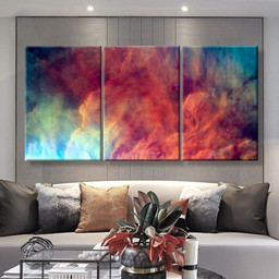 Waves Breaking In The Stellar Lagoon Nebula Or Emission Nebula Messier Abstract, Multi Canvas Painting Ideas, Multi Piece Panel Canvas Housewarming Gift Ideas Canvas Canvas Gallery Painting Framed Prints, Canvas Paintings Multi Panel Canvas 3PIECE(36 x18)