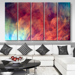 Waves Breaking In The Stellar Lagoon Nebula Or Emission Nebula Messier Abstract, Multi Canvas Painting Ideas, Multi Piece Panel Canvas Housewarming Gift Ideas Canvas Canvas Gallery Painting Framed Prints, Canvas Paintings Multi Panel Canvas 5PIECE(80x48)