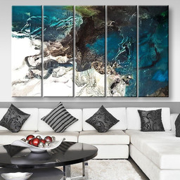 Turtle On The Sea Coast Abstract Abstrast, Multi Canvas Painting Ideas, Multi Piece Panel Canvas Housewarming Gift Ideas Canvas Canvas Gallery Painting Framed Prints, Canvas Paintings Multi Panel Canvas 5PIECE(80x48)