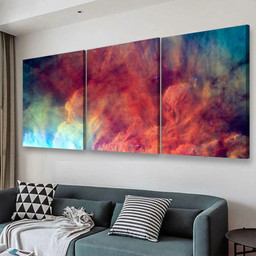Waves Breaking In The Stellar Lagoon Nebula Or Emission Nebula Messier Abstract, Multi Canvas Painting Ideas, Multi Piece Panel Canvas Housewarming Gift Ideas Canvas Canvas Gallery Painting Framed Prints, Canvas Paintings Multi Panel Canvas 3PIECE(48x24)